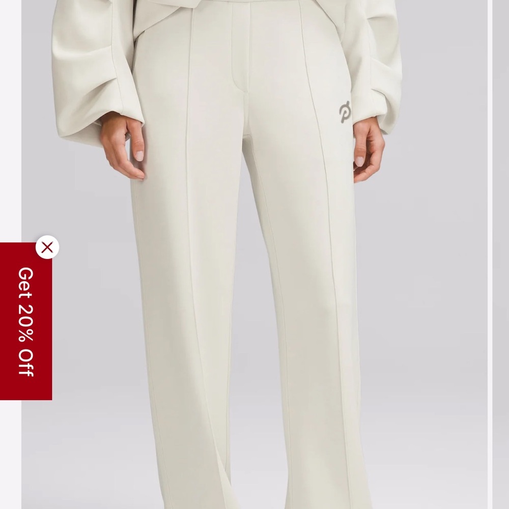 Peloton Lululemon softstream pintuck midrise Elegant Cream Women's Pants nwt